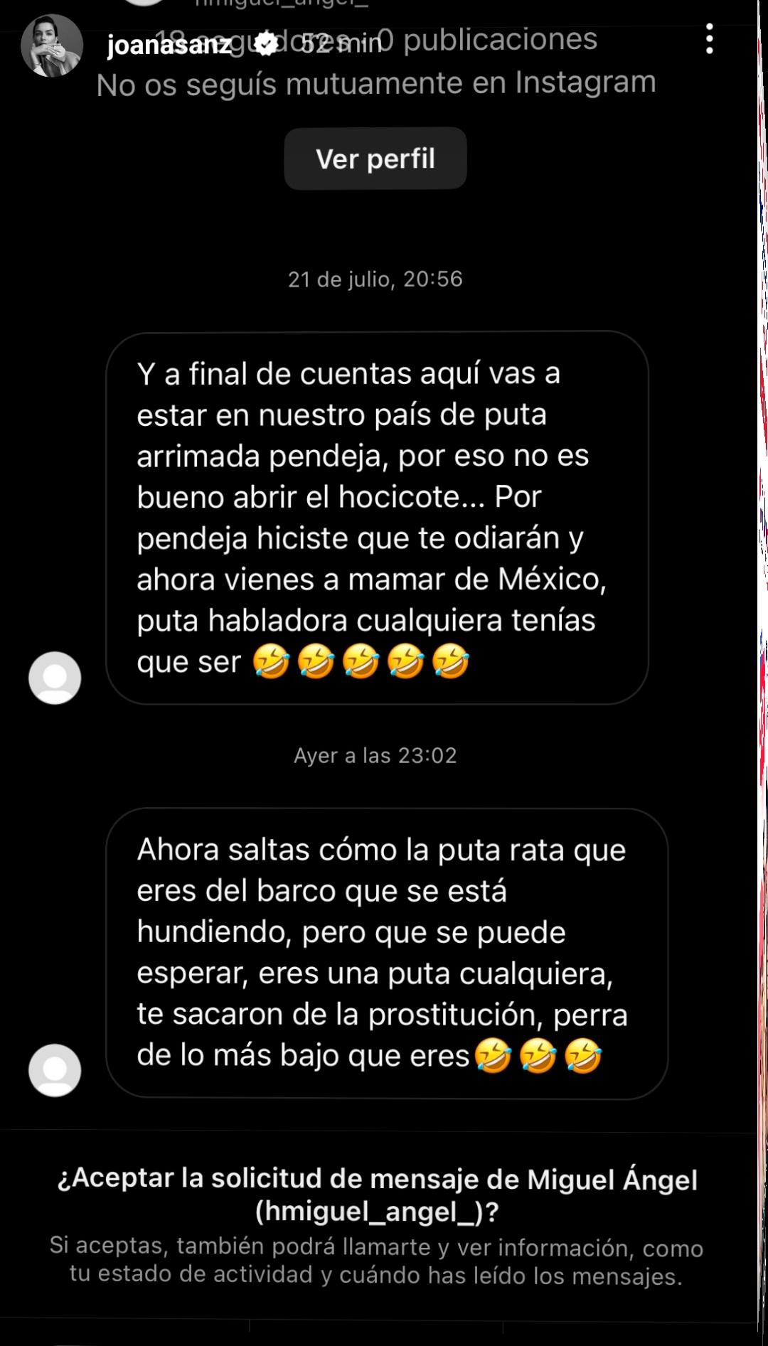 Joana Sanz publica los fuertes mensajes que está recibiendo por el arresto de Dani Alves, acusado de agresión sexual