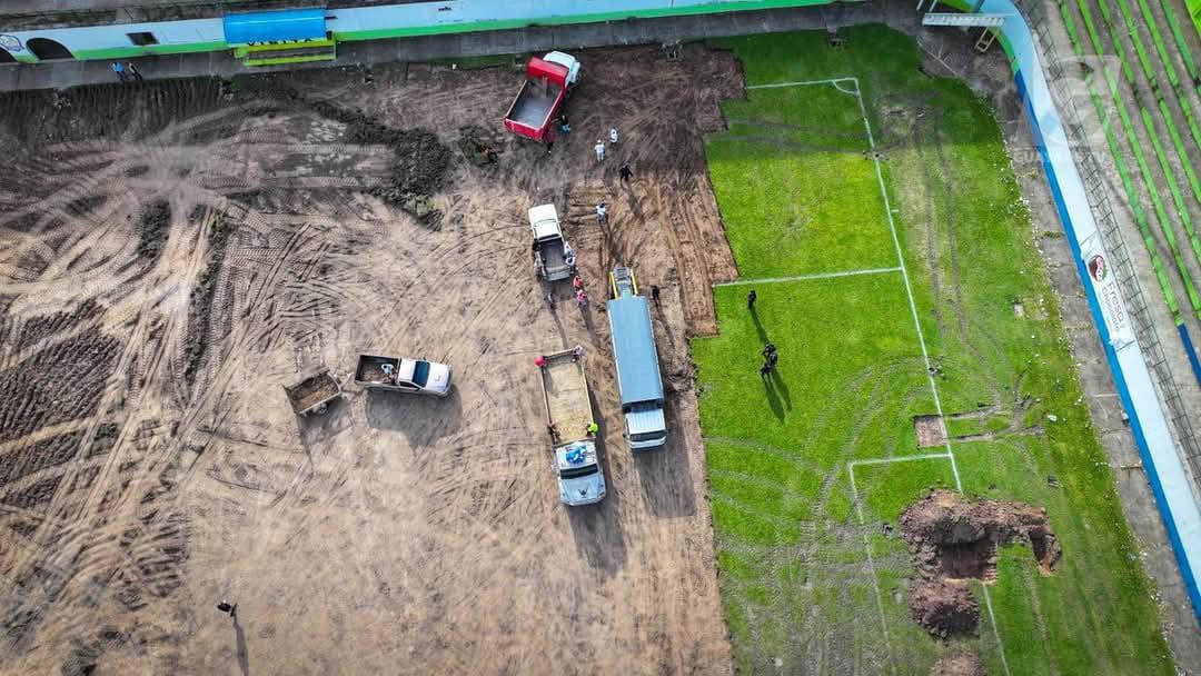 ¿Será como el Nacional? Así lucen los avances en el cambio césped del estadio Juan Ramón Brevé Vargas de Olancho
