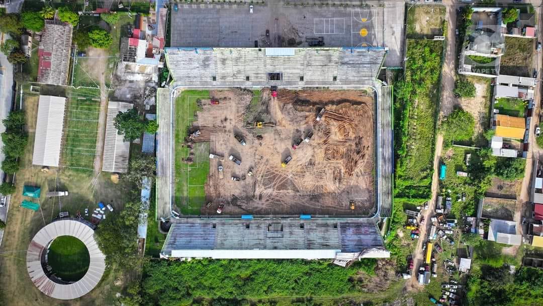¿Será como el Nacional? Así lucen los avances en el cambio césped del estadio Juan Ramón Brevé Vargas de Olancho