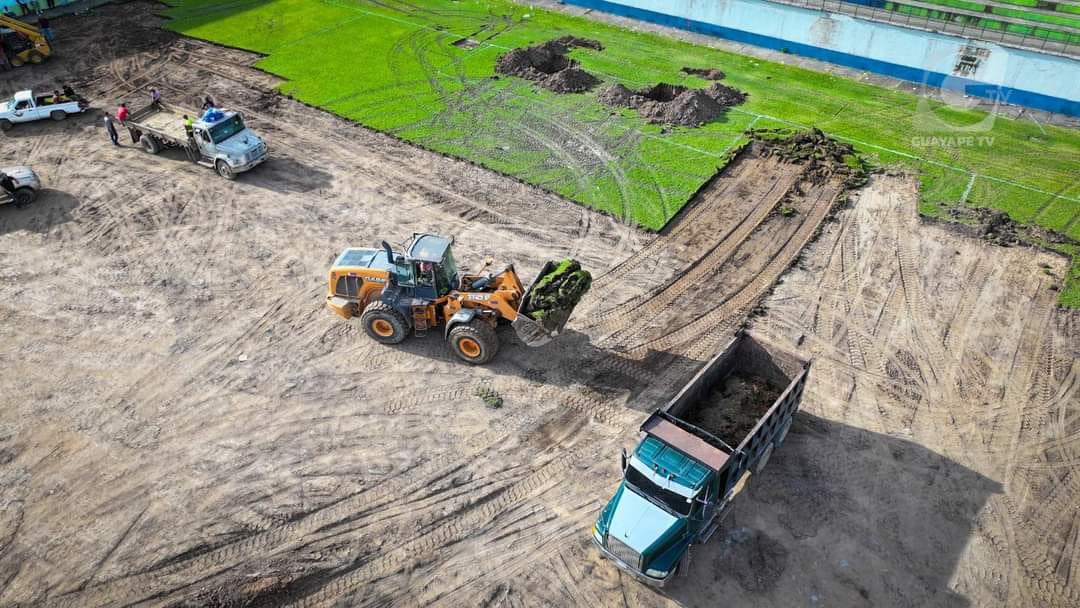 ¿Será como el Nacional? Así lucen los avances en el cambio césped del estadio Juan Ramón Brevé Vargas de Olancho
