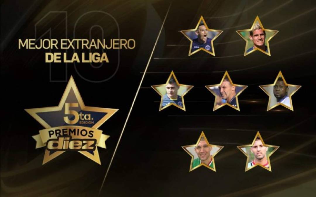 Premios Diez 2021: Siete futbolistas del Vida, Motagua, Olimpia y Marathón compiten al 'Mejor Extranjero'