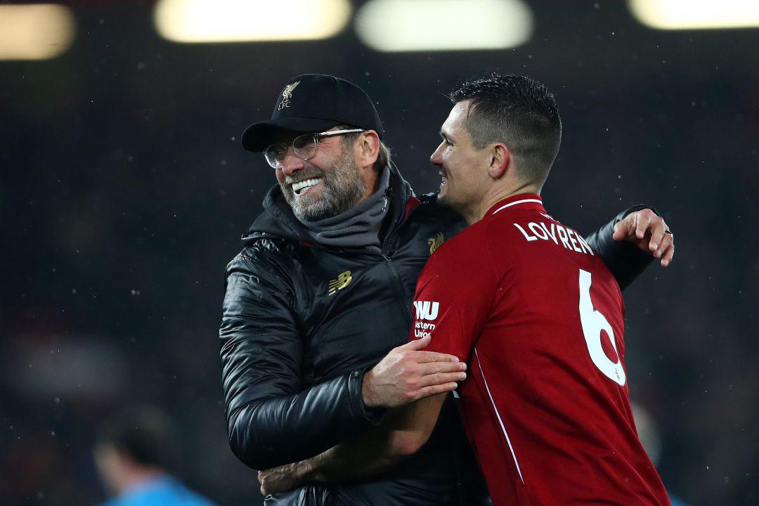 Klopp y Lovren conquistaron la Champions League con el Liverpool en 2019.