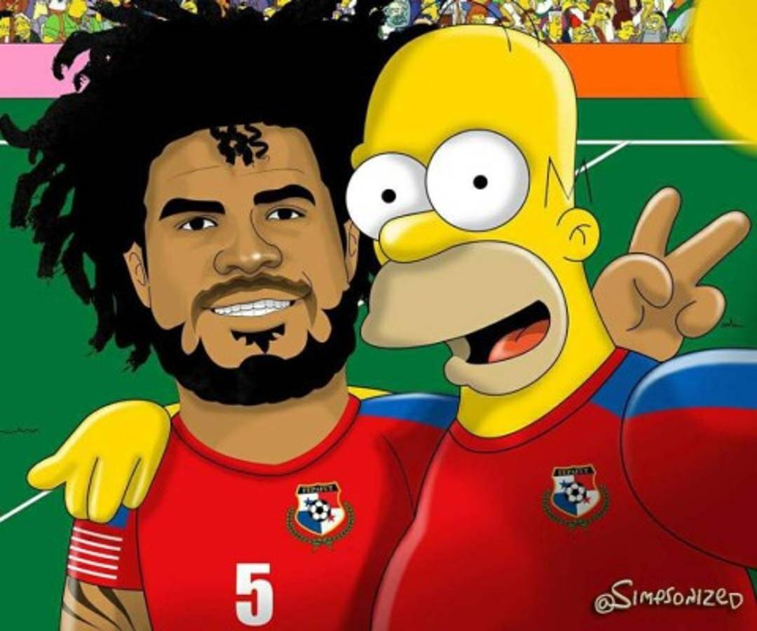 Así se verían Los Simpson en Costa Rica y Panamá. ¡Atención con Navas y Román!