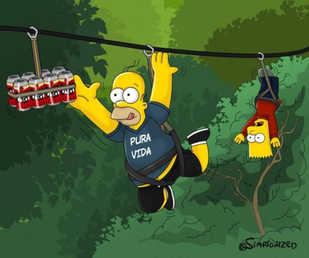 Así se verían Los Simpson en Costa Rica y Panamá. ¡Atención con Navas y Román!