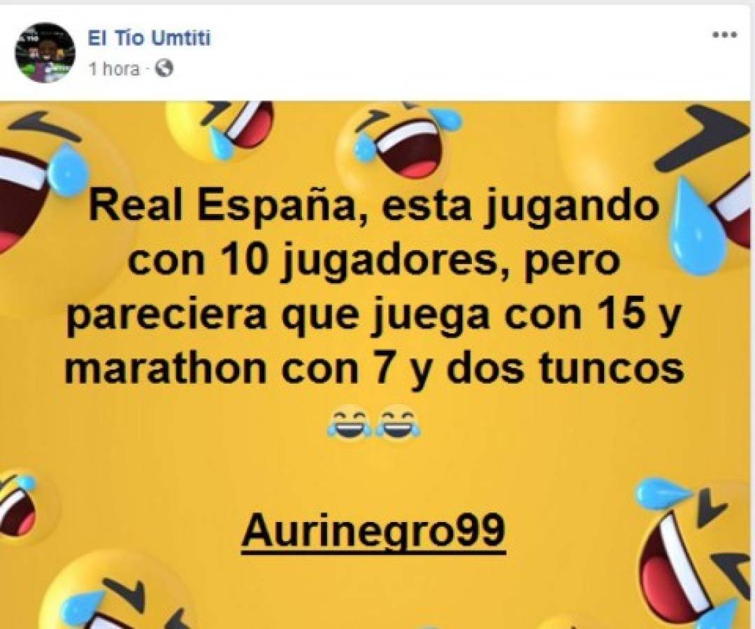 Los memes del sufrido empate de Marathón ante Real España en el Yankel