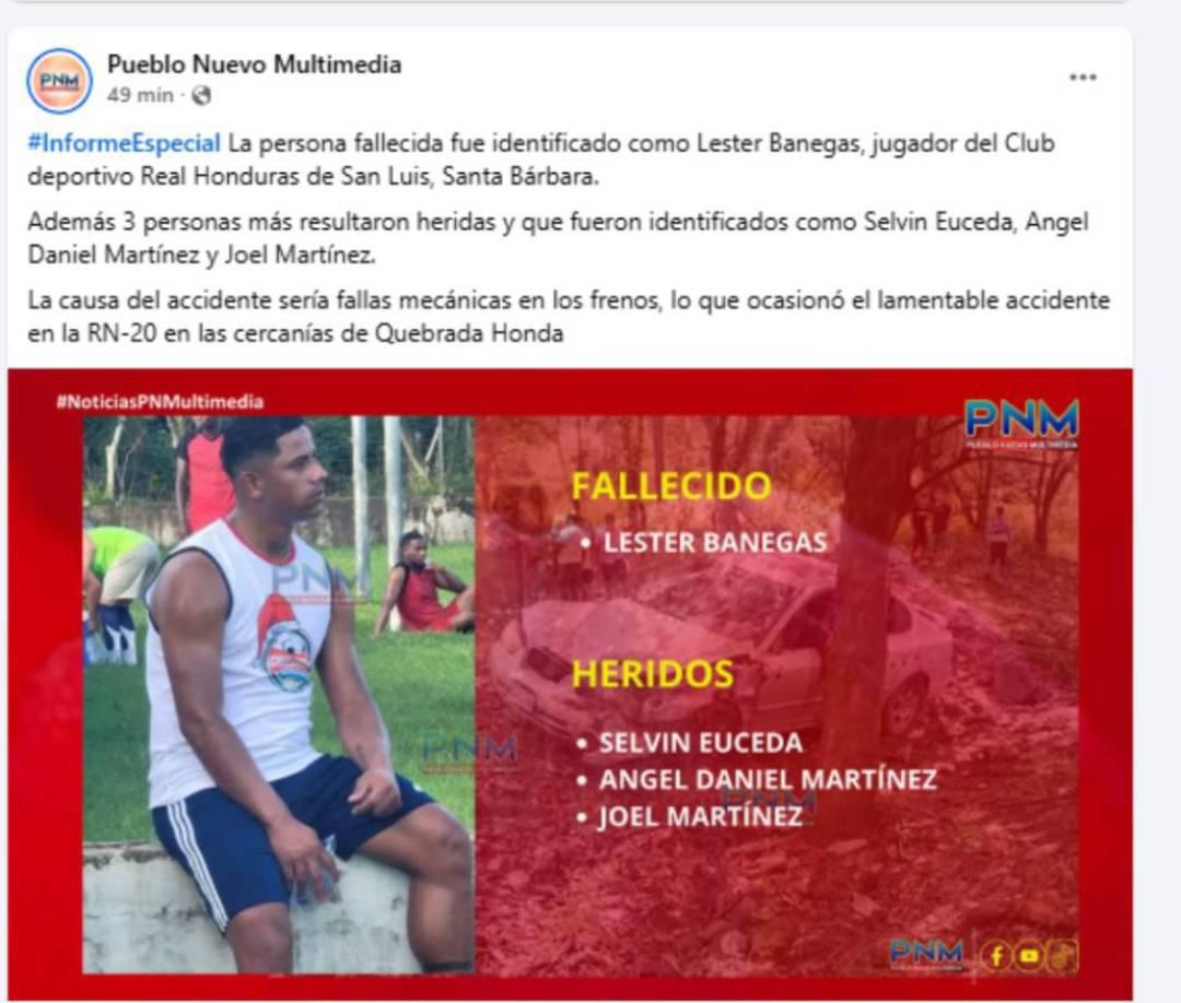 Consternación por muerte de Lester Banegas, exjugador de Liga de Ascenso: este fue su último mensaje de WhatsApp