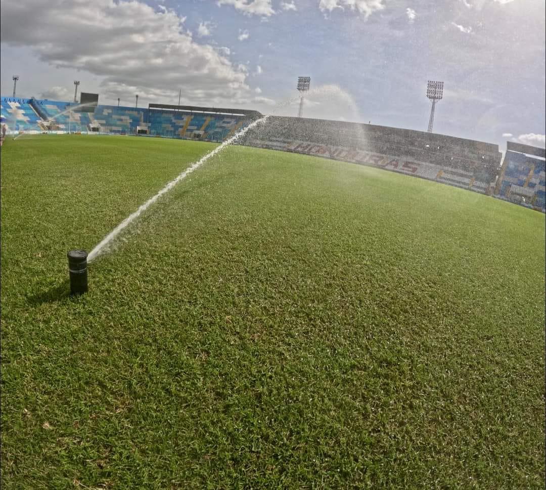 ¡Una mesa de billar! Así luce el estadio Nacional Chelato Uclés, su césped y gradería previo al inicio del Torneo Apertura