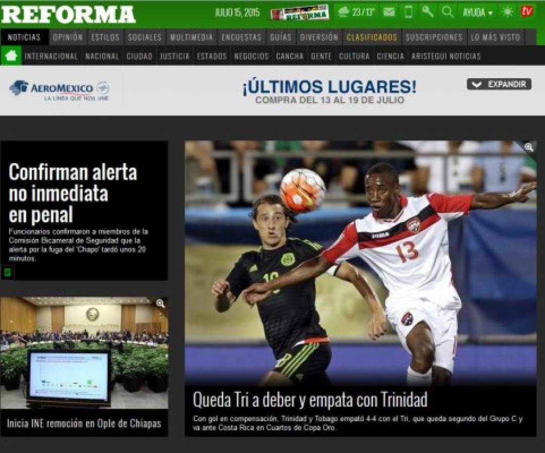'Un tri piojoso', dicen medios de México por empate ante Trinidad