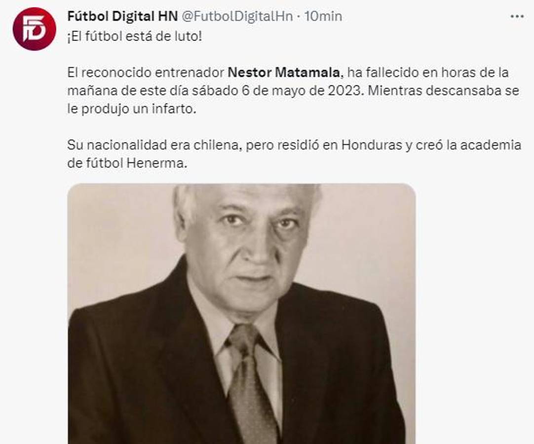 “Néstor Matamala, un padre, un maestro y de corazón hondureño”: Así reaccionan los periodistas y afición tras la muerte del técnico