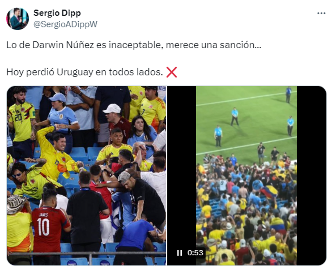 Darwin Núñez se peleó con la afición de Colombia y así reacciona la prensa: “Lo que hizo fue defender a su familia”
