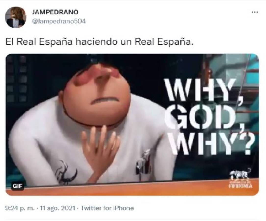 Los memes hacen pedazos al Real España tras dejarse empatar ante Olimpia en el último minuto