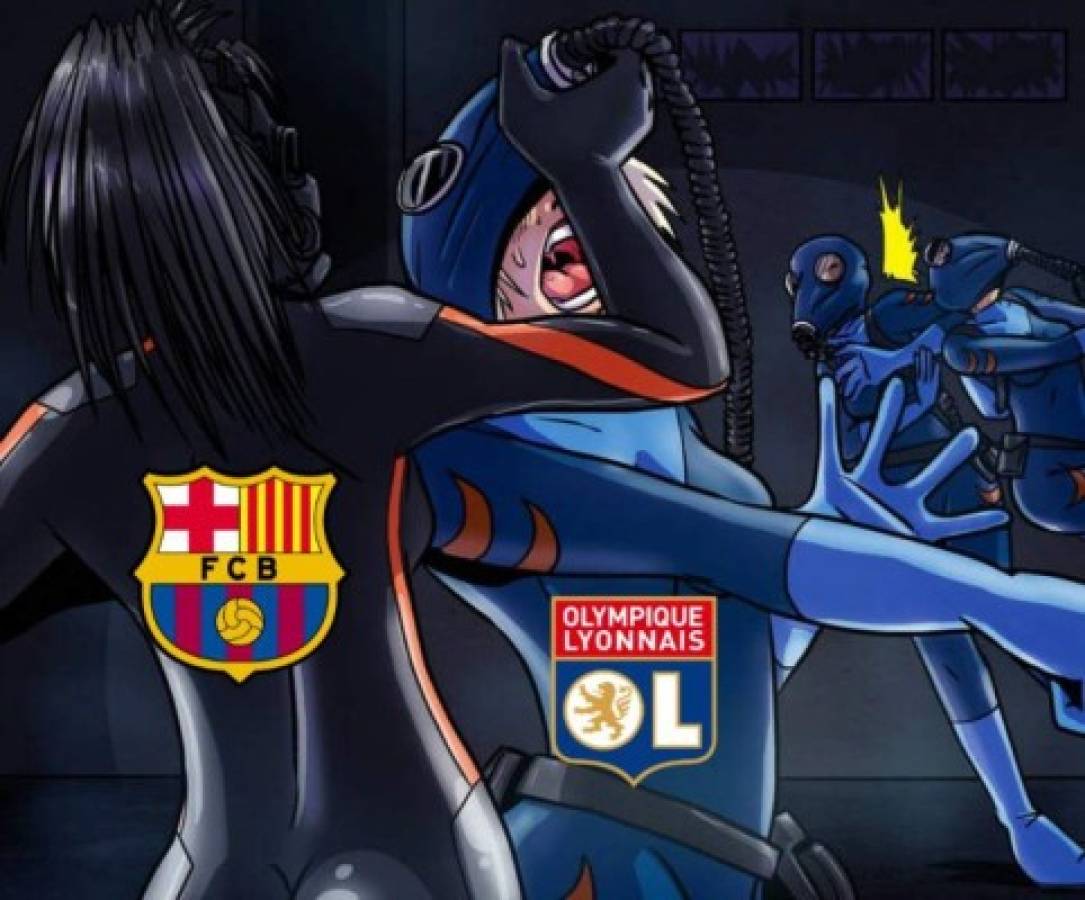 Los crueles memes de la goleada del Barcelona al Lyon en la Champions League