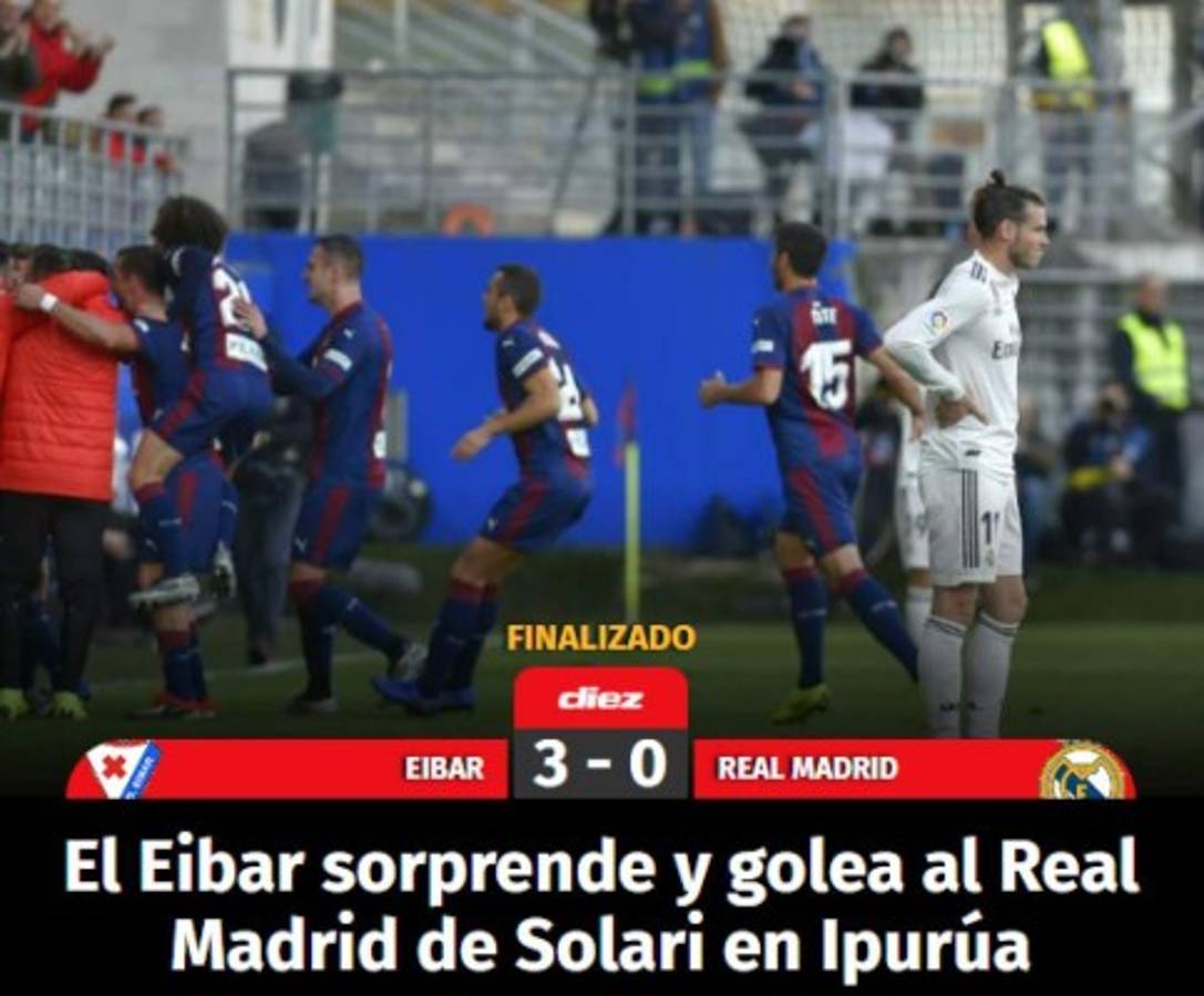 ''Bochorno'', así se come la prensa al Real Madrid tras recibir paliza del Eibar