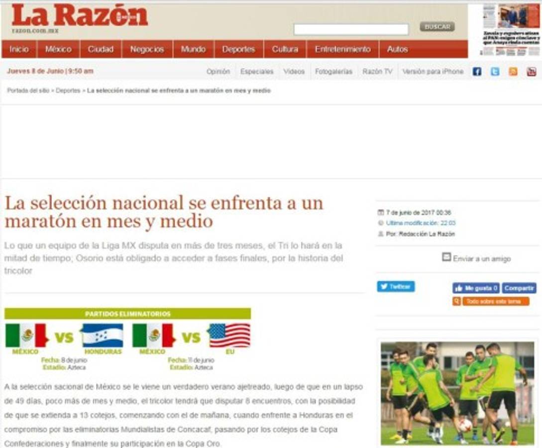 Lo que amaneció diciendo la prensa mexicana sobre partido ante Honduras