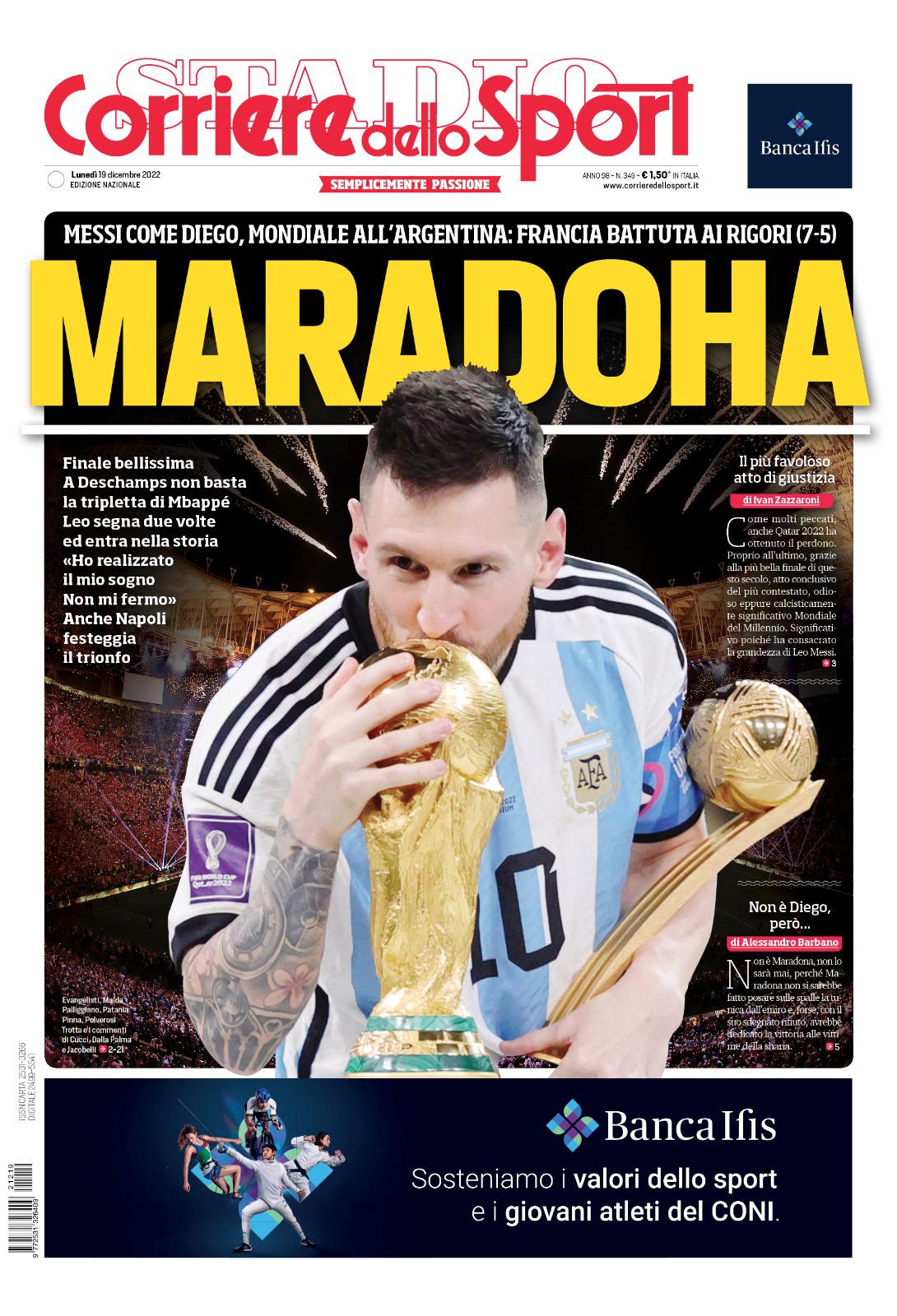 ¡No lo bajan de “Dios”! Portadas mundiales inmortalizan a Messi como “el mejor de todos los tiempos” tras conquistar Qatar