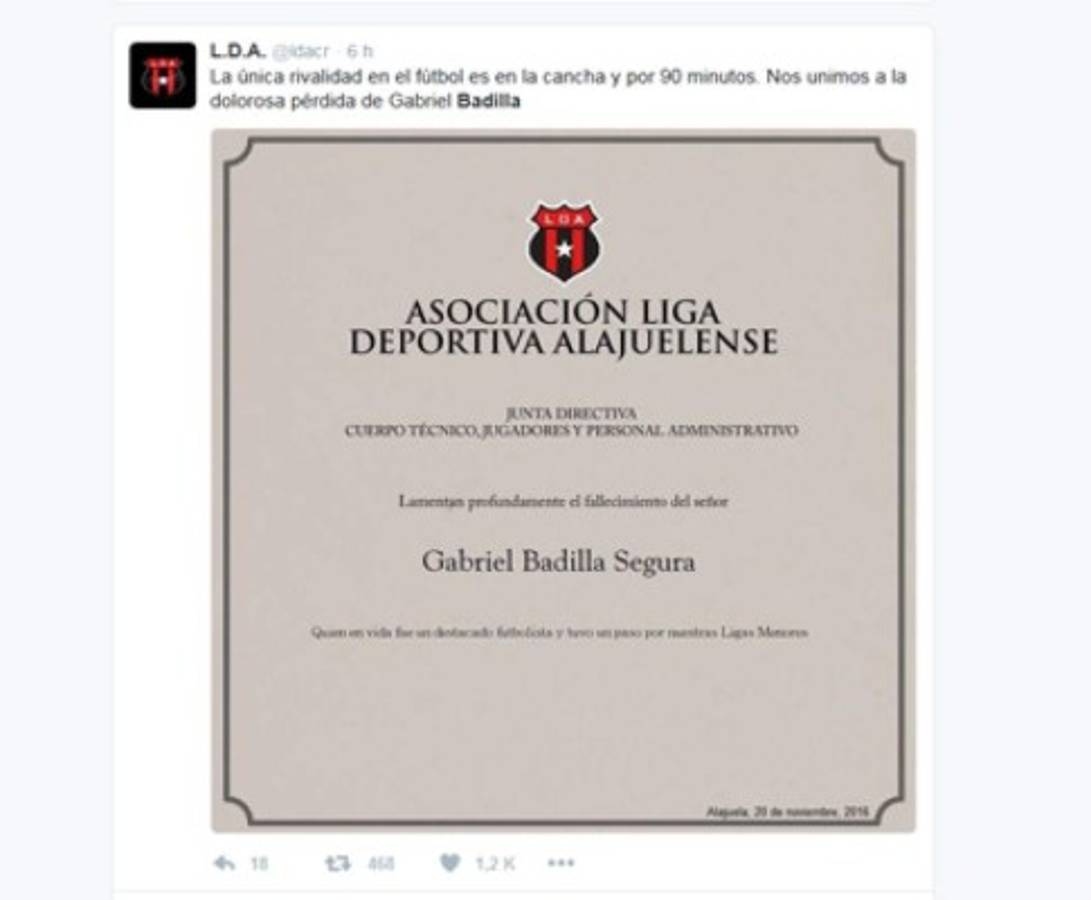 ¡QUÉ TRISTE! El fútbol costarricense llora la muerte de Gabriel Badilla