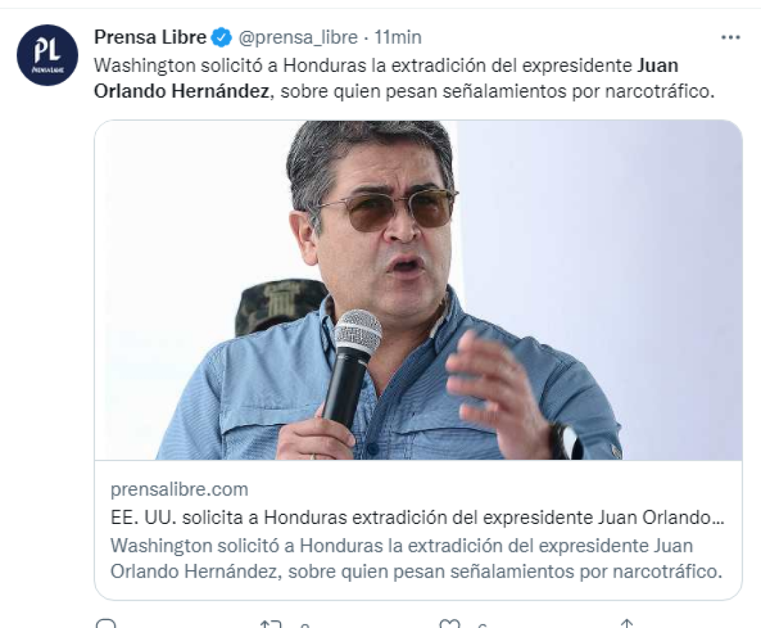 Así lo cuenta el mundo: Medios internacionales informaron la solicitud de extradición de Juan Orlando Hernández