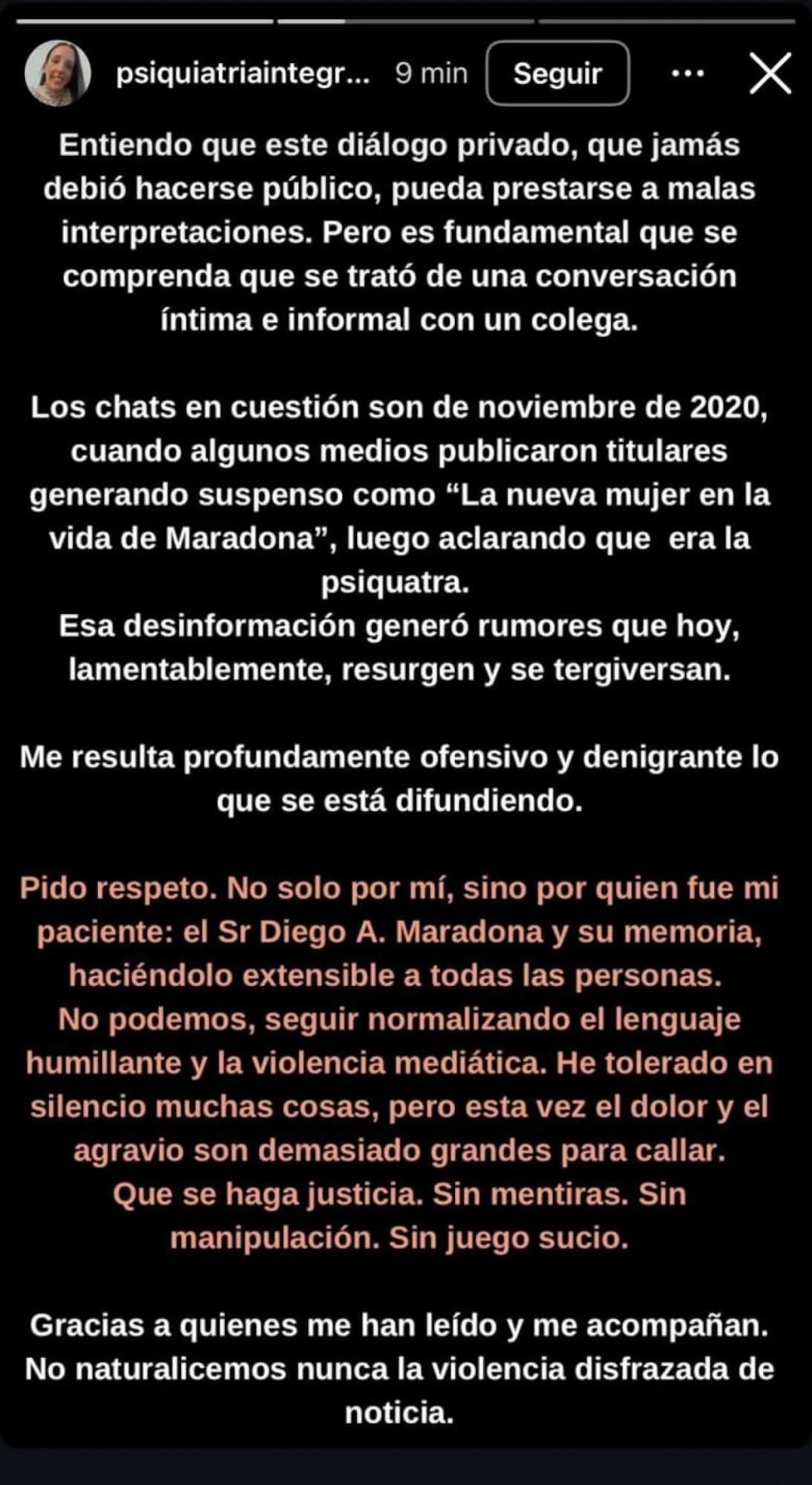 Hija de Maradona explota contra psiquiatra que cuidaba al Diego: se destapa lo que hizo antes de la muerte de la leyenda