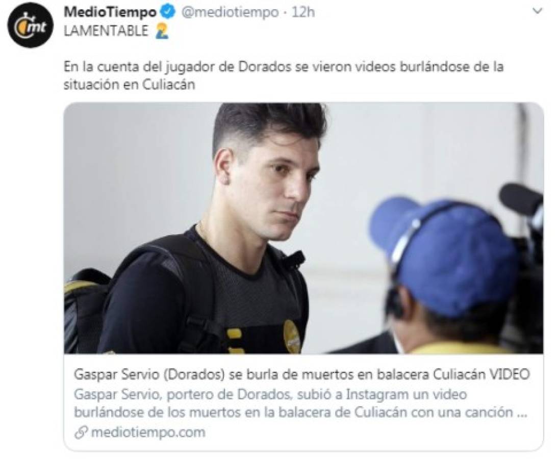 Lo que dicen en redes sociales de Gaspar Servio tras su polémico vídeo en Culiacán: 'Futbolista sin cerebro' 