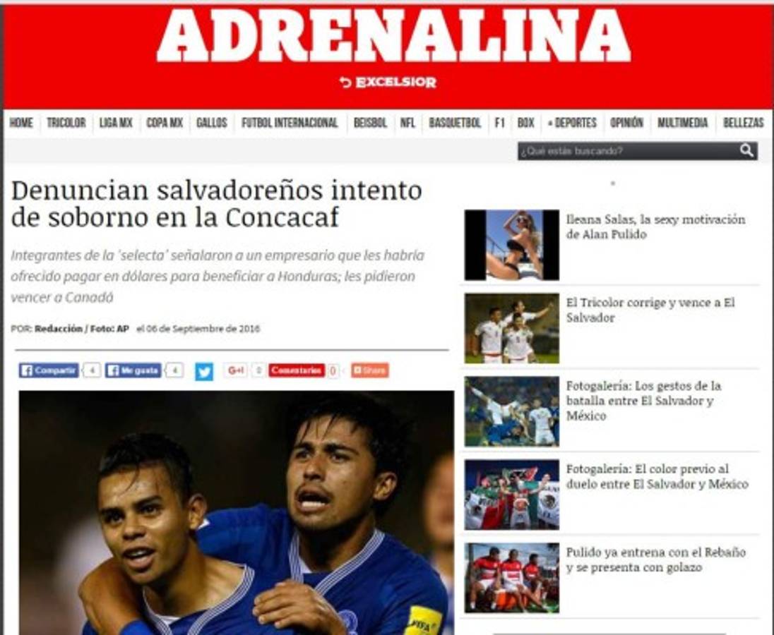 Prensa mundial hace eco del escándalo que denunciaron seleccionados de El Salvador