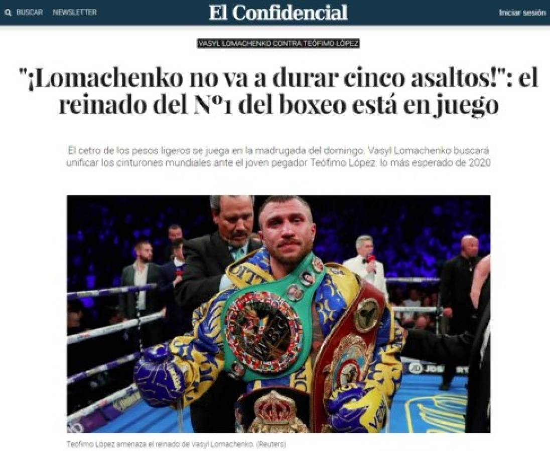 Tildan de 'indio' a Teófimo: Lo que dicen los medios internacionales sobre la pelea Lomachenko-López