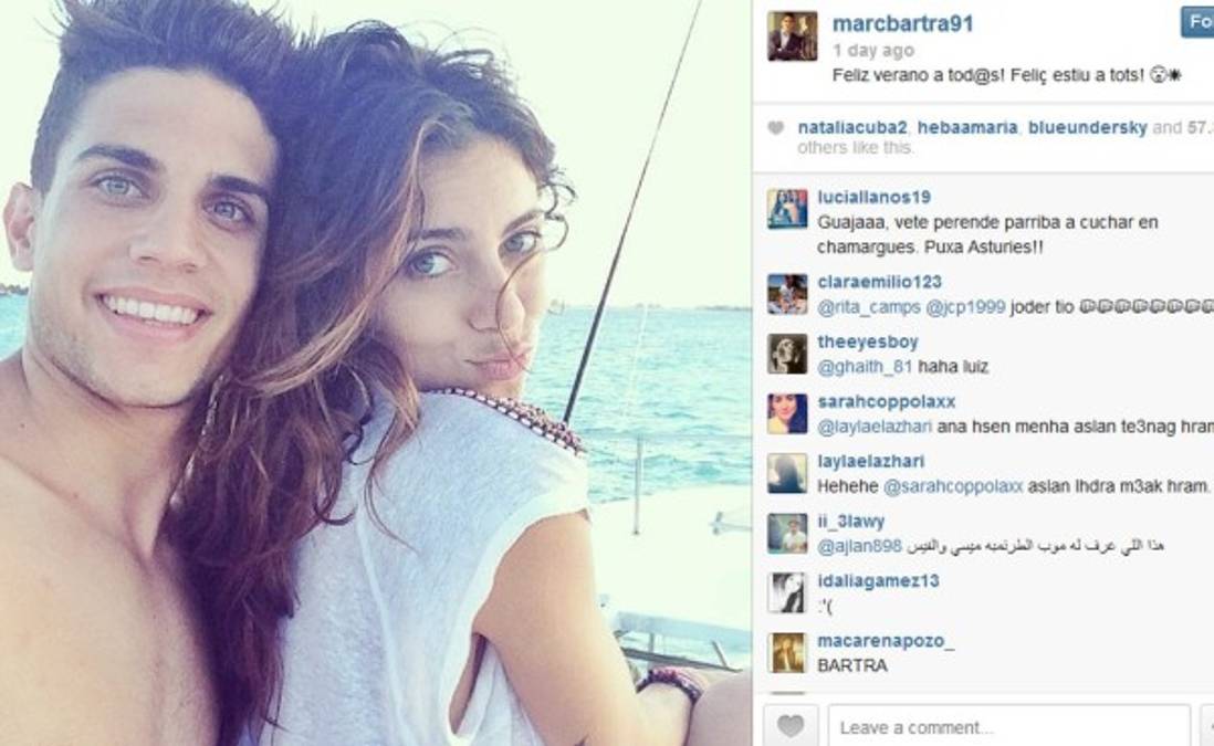 Marc Bartra confirma su relación con una reportera de Moto GP