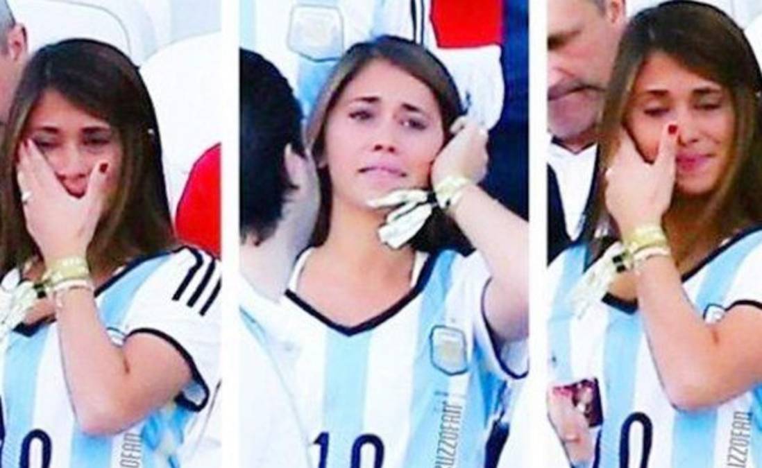 La esposa de Messi, Antonella Rocuzzo, lloró por el pase a semis