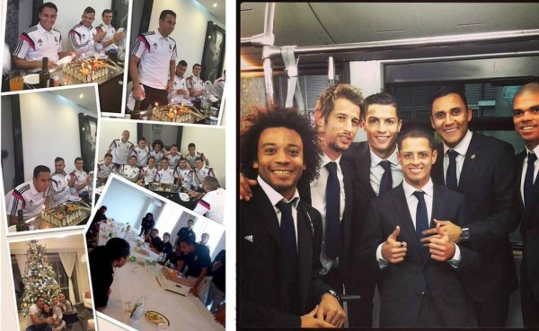 Keylor Navas celebra su cumpleaños con sus compañeros de Real Madrid