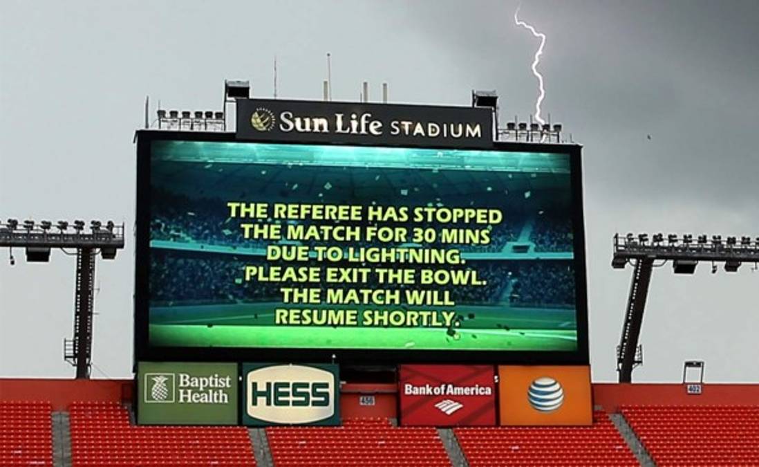 Honduras-Inglaterra estuvo suspendido por tormenta eléctrica