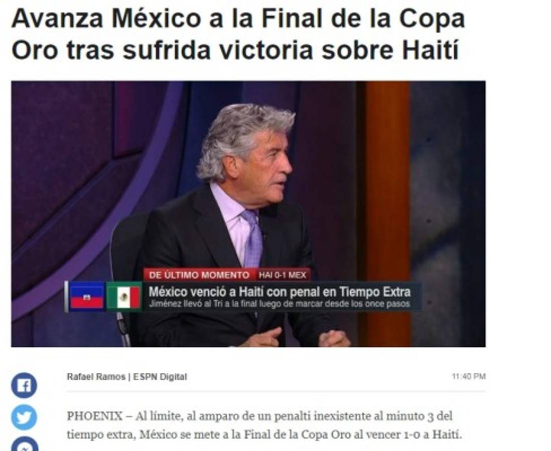 La prensa internacional tilda de 'bochornoso' el triunfo de México sobre Haití   