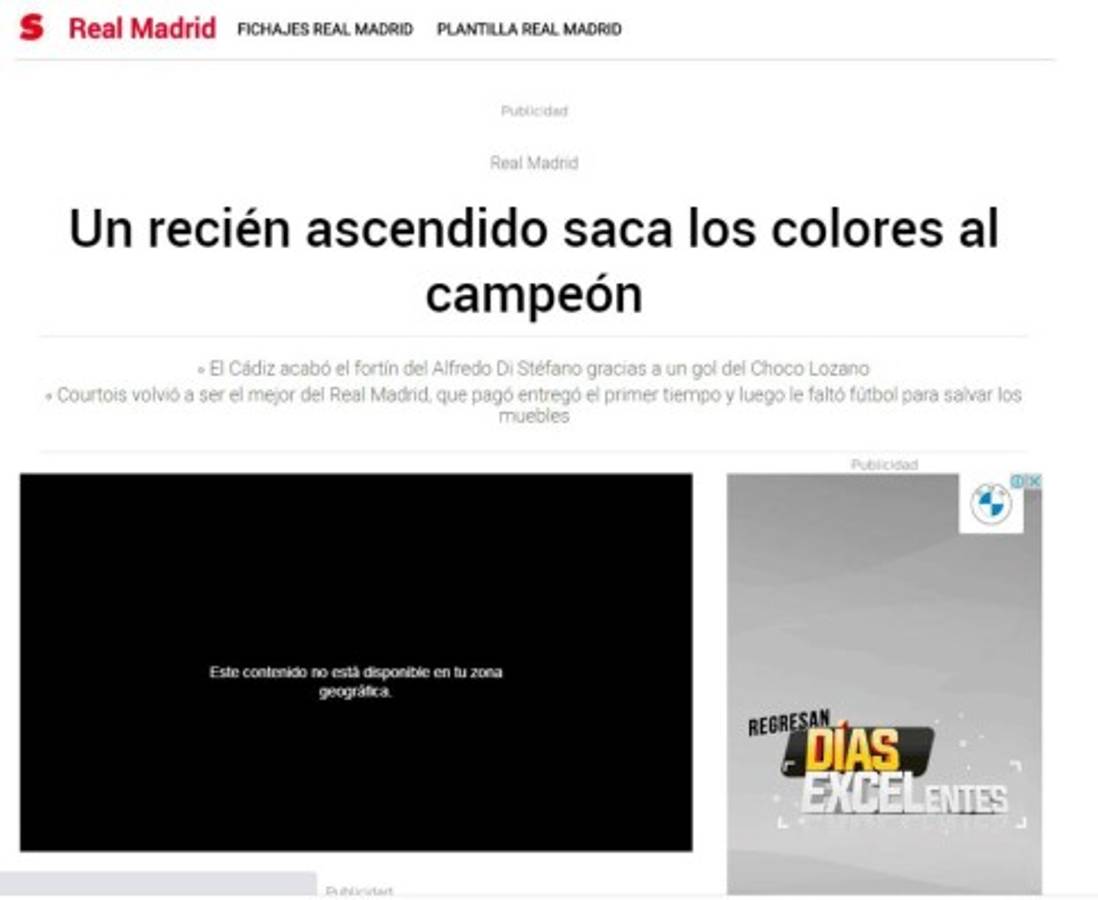 Lo que dijo la prensa mundial sobre el triunfo del Cádiz ante Real Madrid gracias al 'Choco' Lozano