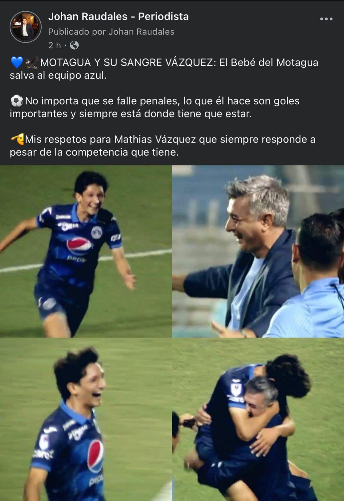 No jugaba porque era hijo del DT: la prensa se rinde ante Mathías Vázquez tras el triunfo de Motagua frenta Alajuelense