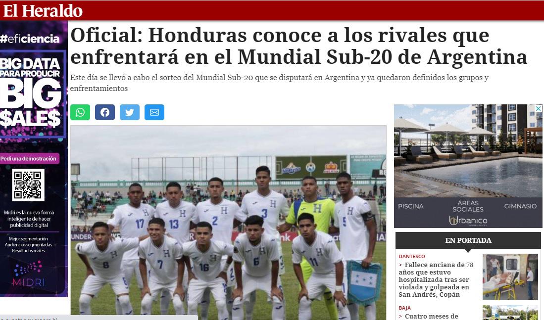 Lo que dicen los periodistas y medios sobre el grupo que le tocó a Honduras en el Mundial Sub-20: “Pudo ser peor”