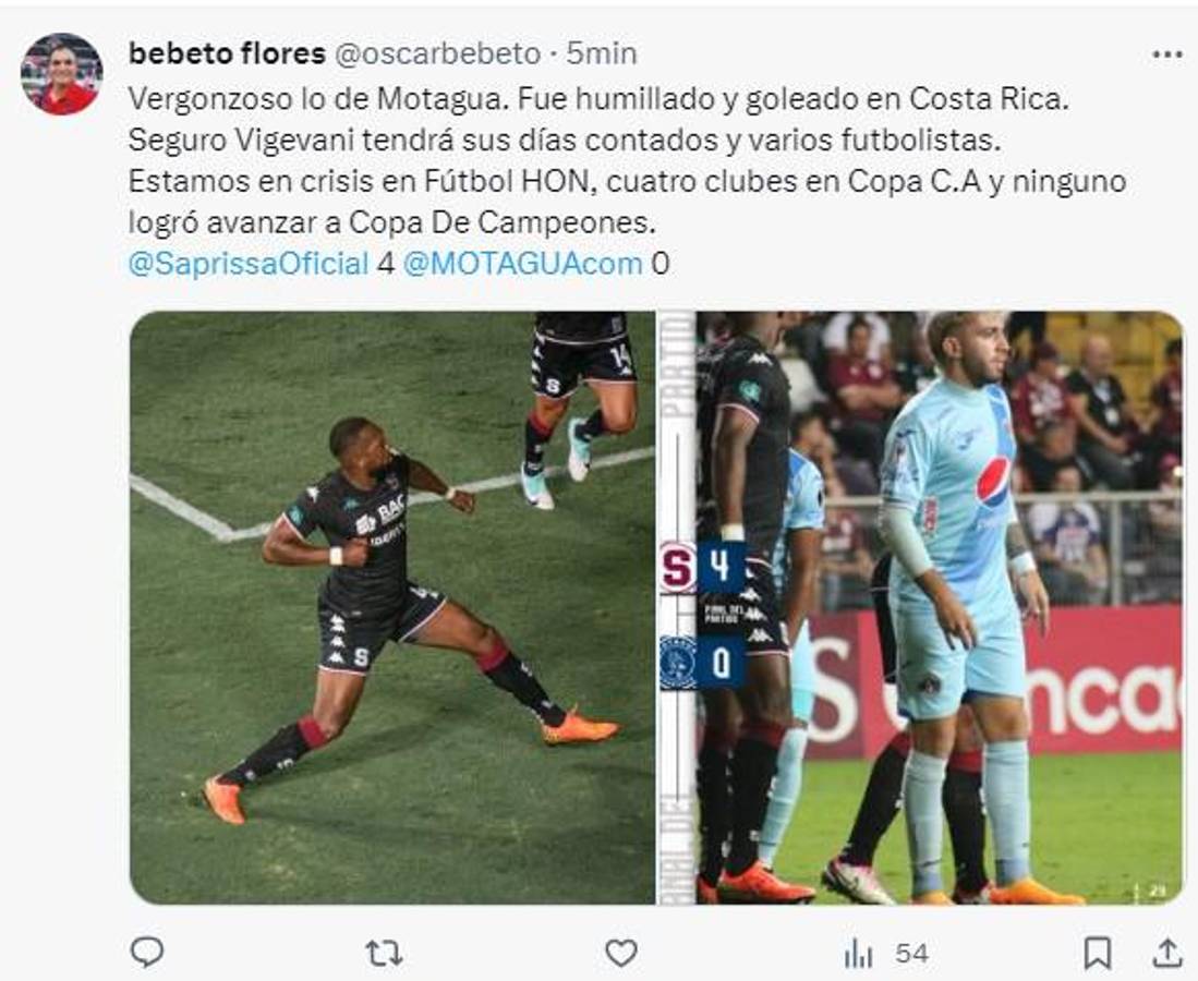“Papelón de Motagua ante Saprissa y vergüenza”: Lo que dice la prensa hondureña sobre la paliza en Costa Rica
