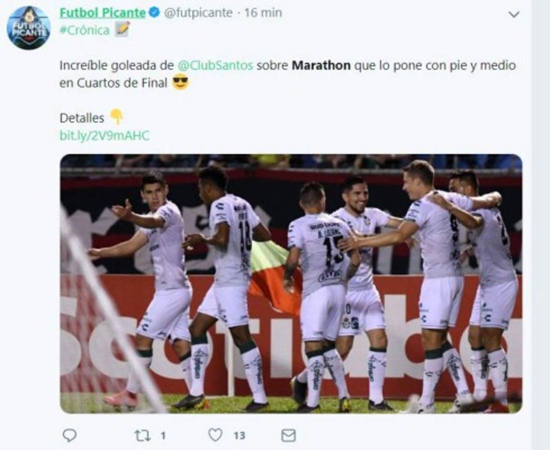 ¡Ardiente! Medios internacionales hacen eco del triunfo abultado de Santos ante Marathón