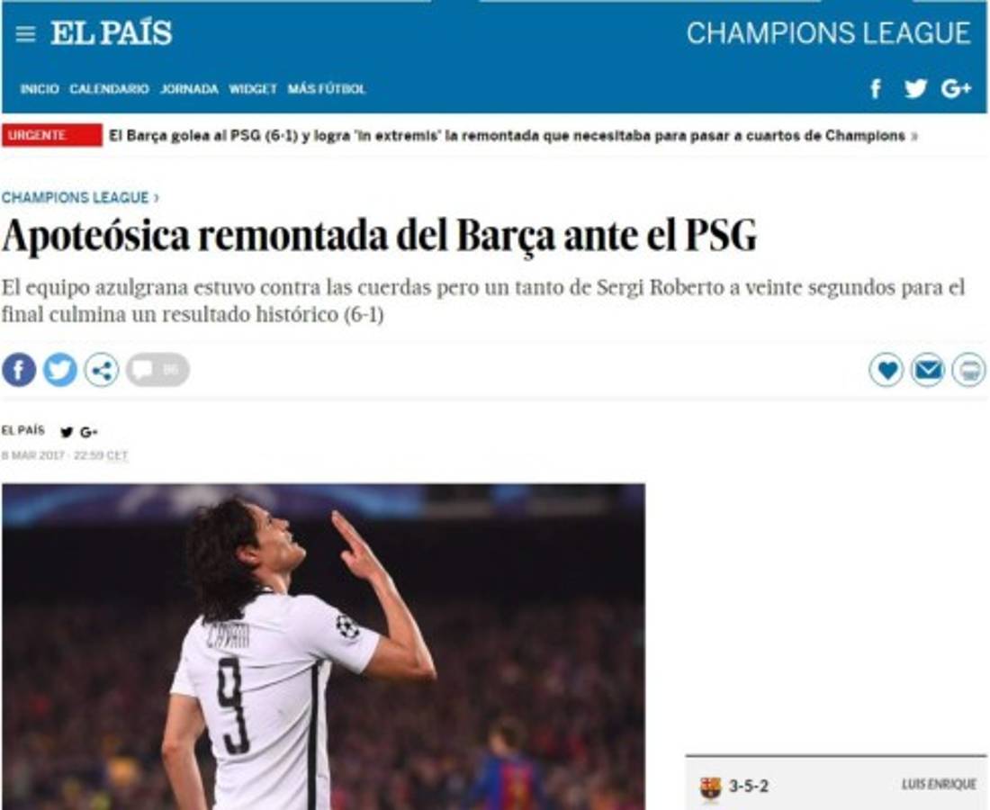 La prensa mundial se rinde al Barcelona: 'Proeza, apoteósico, grande el Barça'