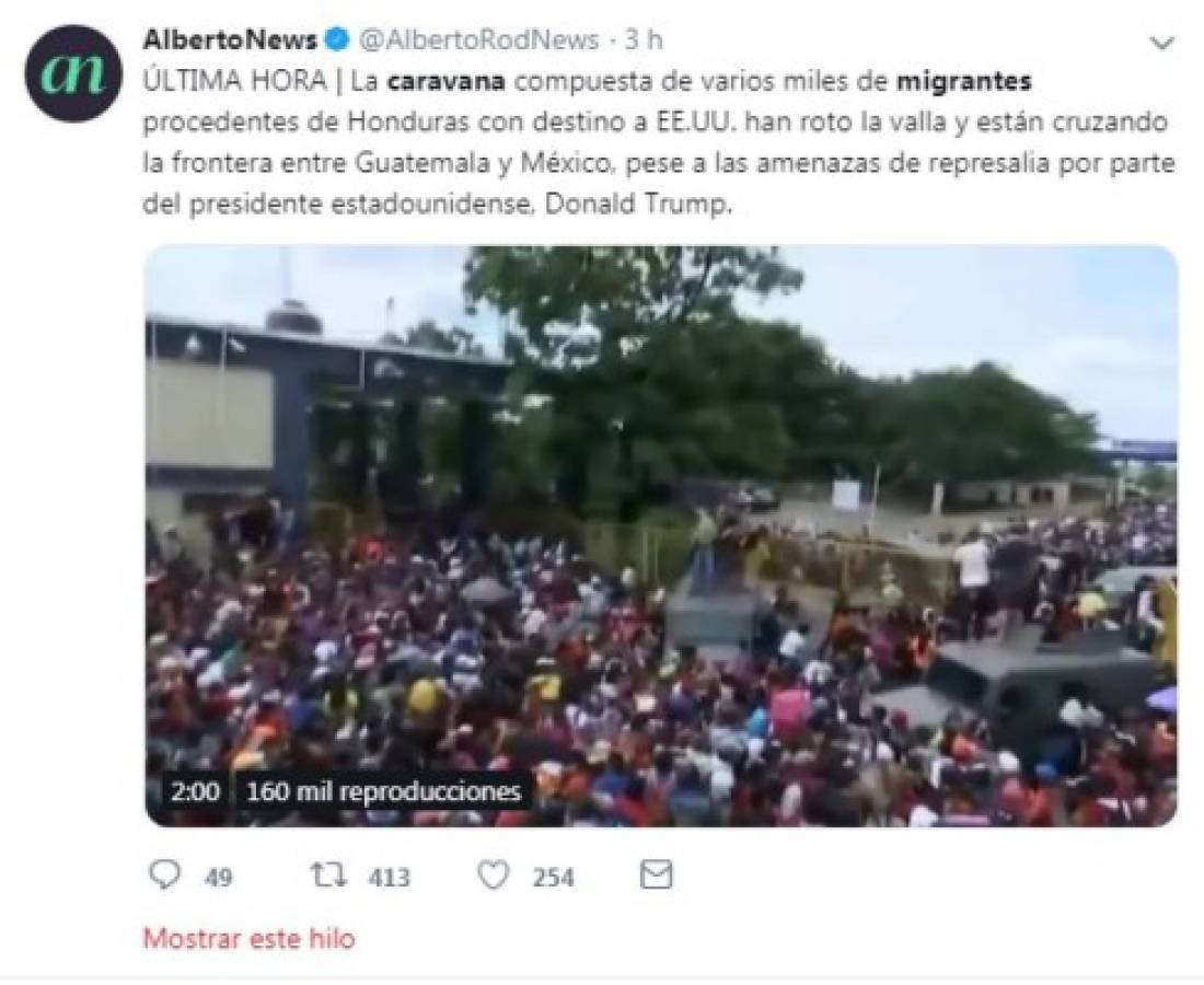 Lo que dicen los medios internacionales sobre la caravana de migrantes de hondureños