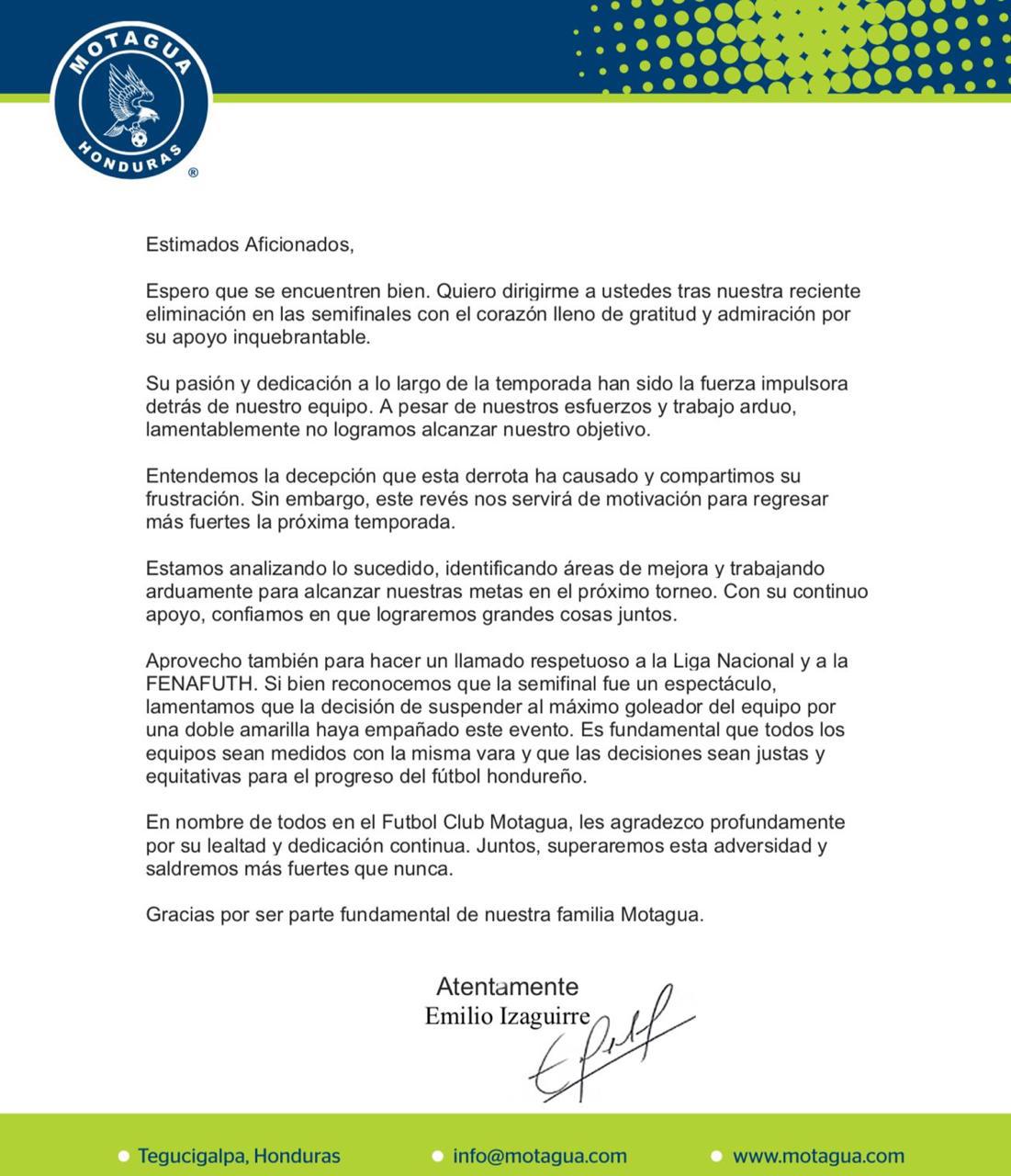 Emilio Izaguirre sale al paso y manda mensaje a la afición del Motagua: “Estamos analizando lo sucedido”