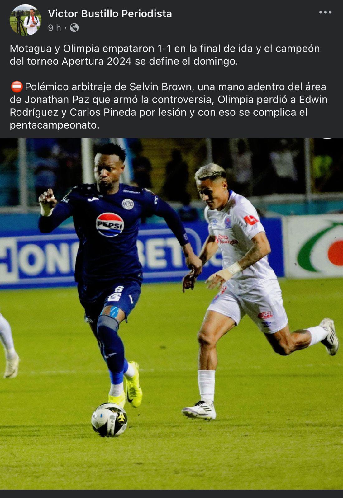 “Arbitraje lamentable”, “quiso ser protagonista”: la reacción de la prensa tras los errores de Selvin Brown en el Motagua-Olimpia