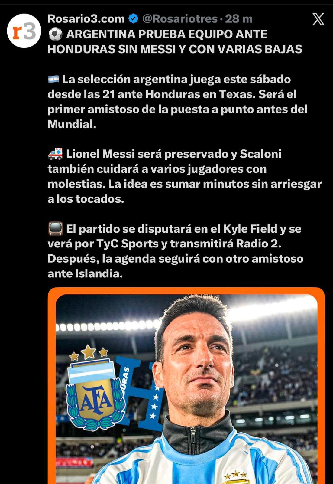 Prensa argentina reacciona al duelo ante Honduras y la sensible baja: Dominio amplio