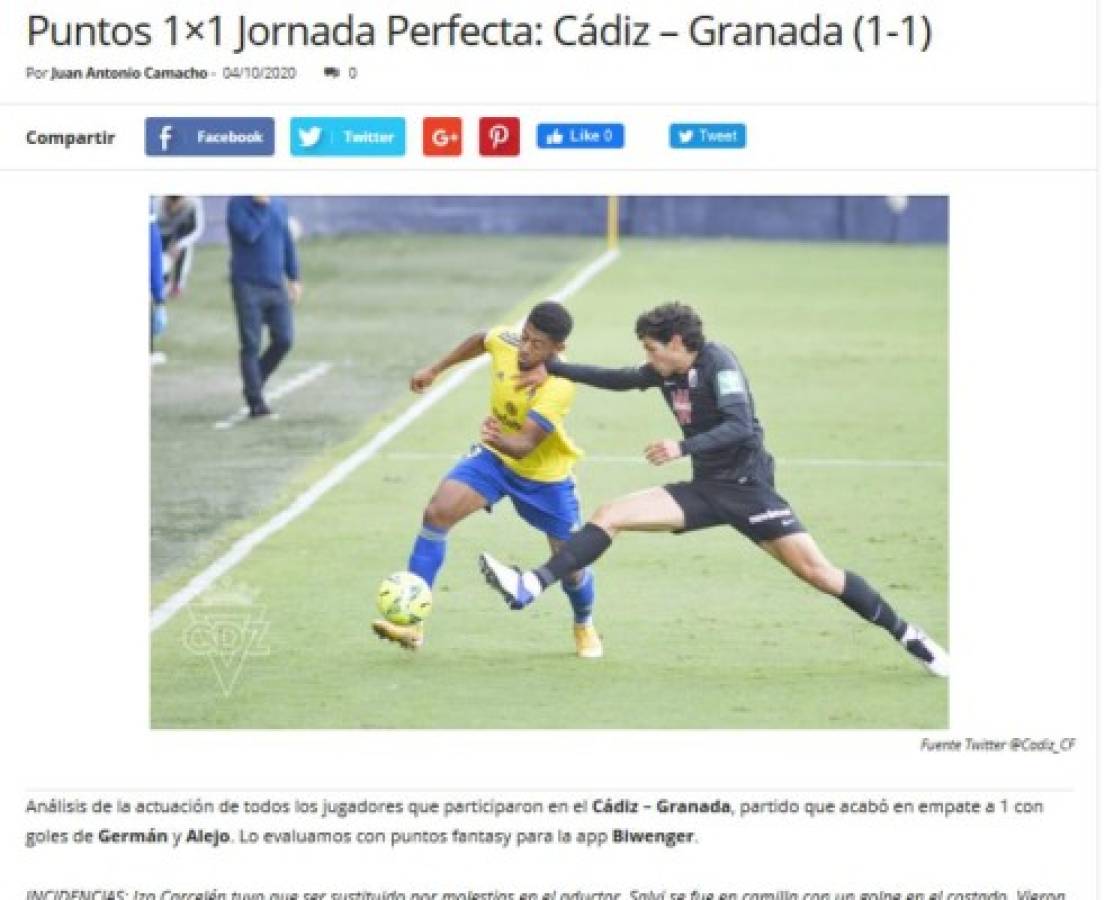 'Dolor de cabeza constante': Lo que dice la prensa del Choco y Cádiz tras el empate con Granada