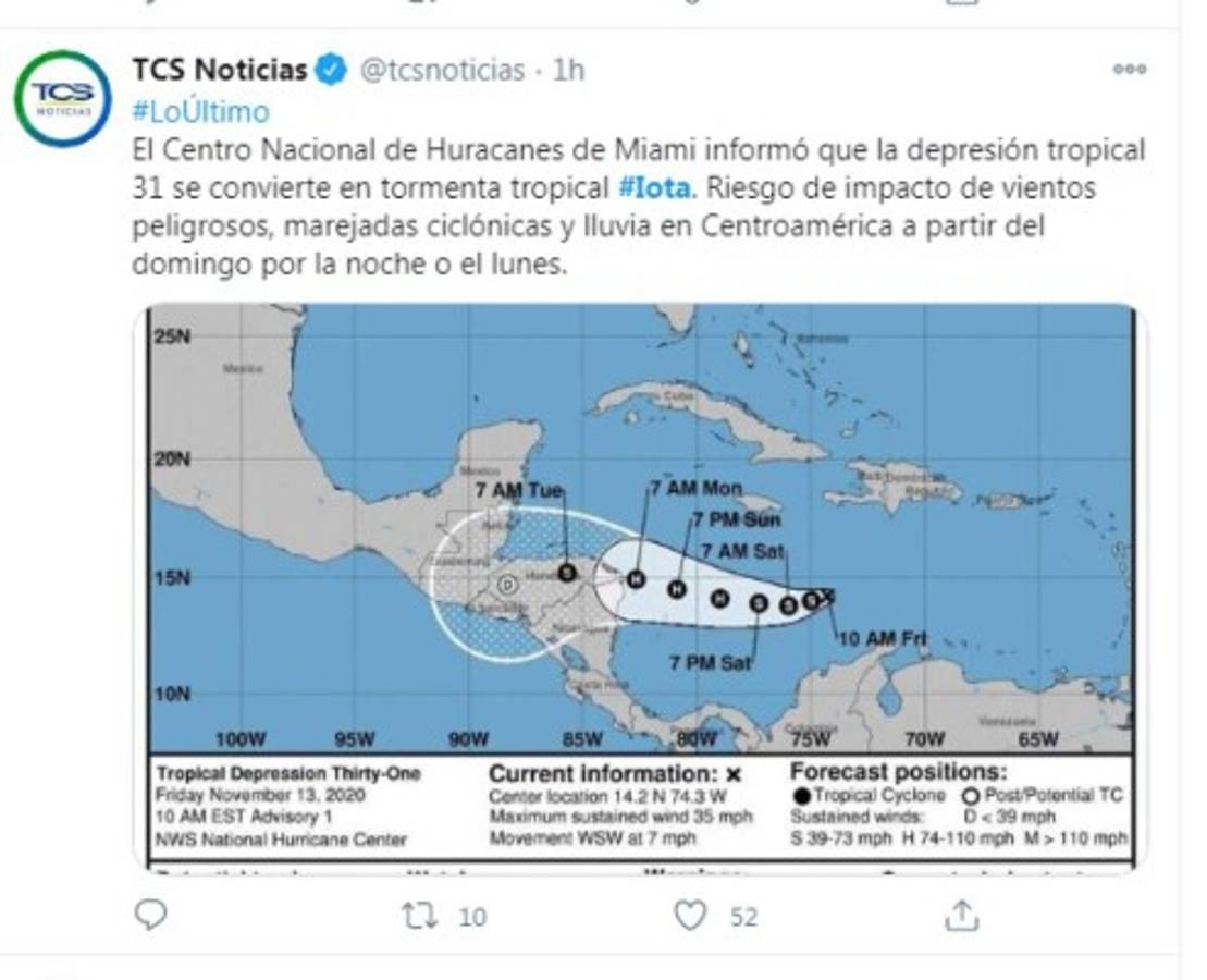 Lo que se dice del Huracán Iota: 'Traerá inundaciones y vientos mortales a Centroamérica'