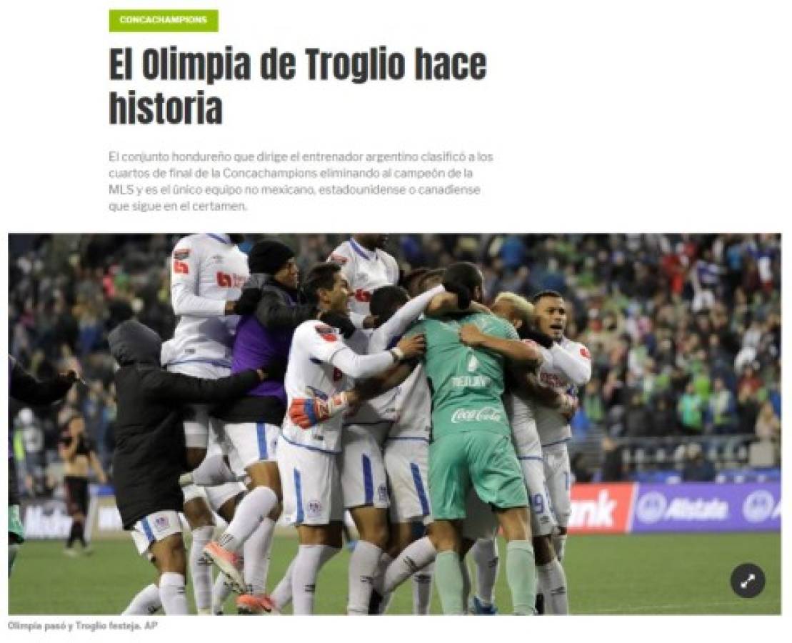 Prensa internacional destaca a Olimpia tras echar al Seattle de la Champions de Concacaf