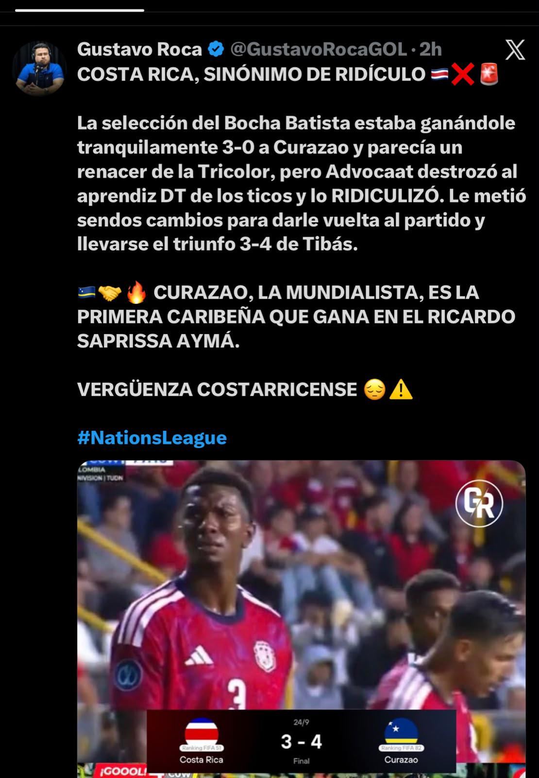 Chepebomba se burla: así reaccionó la prensa tras triunfo de Curazao a Costa Rica