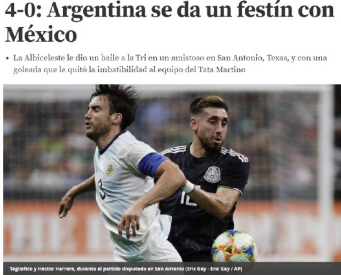 Lo que dice la prensa mundial tras la paliza de Argentina a México: 'Pesadilla y desastre'