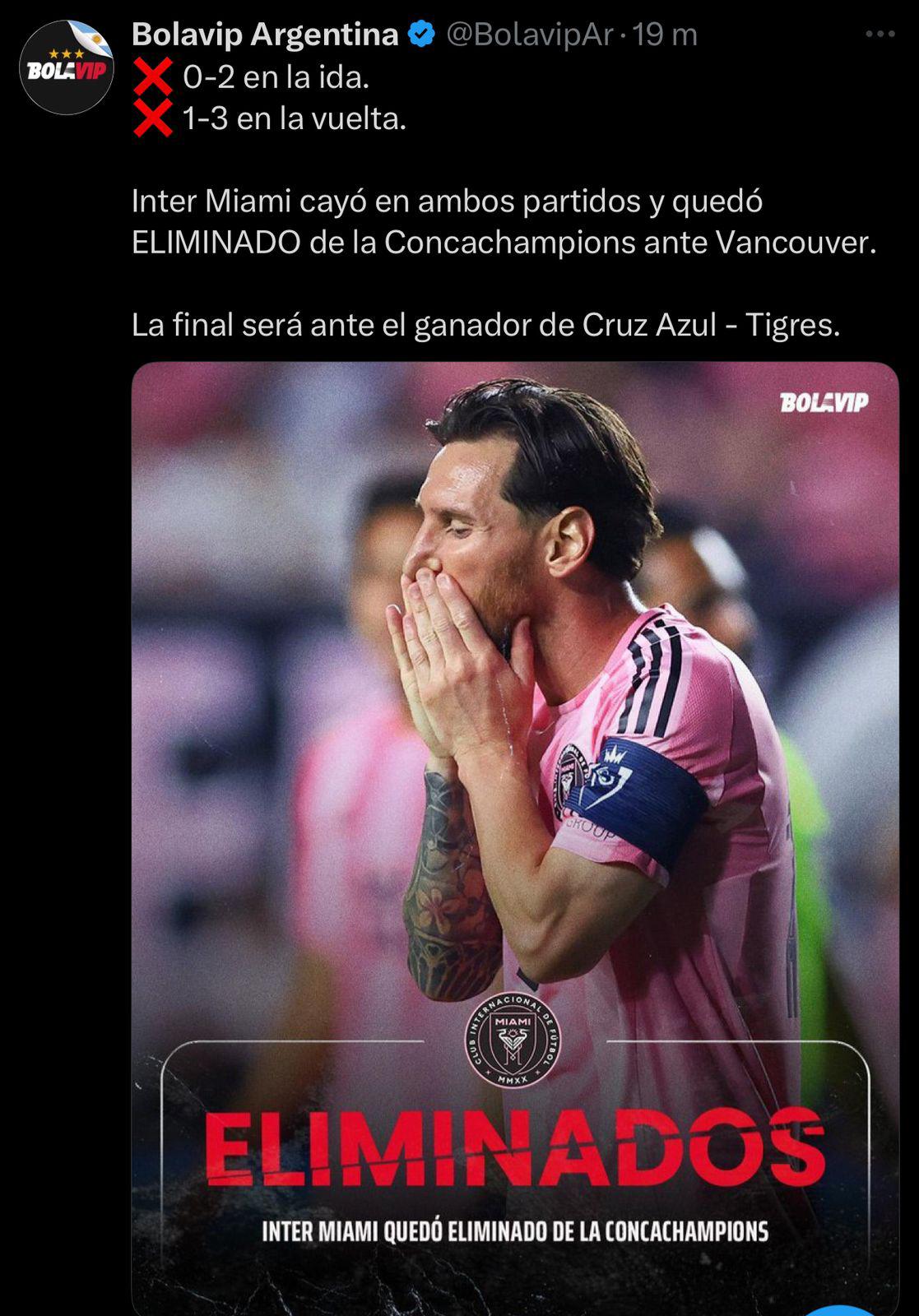 Vergüenza de equipo Le dio frío: la prensa no perdona a Messi tras la eliminación del Inter Miami en Champions de Concacaf