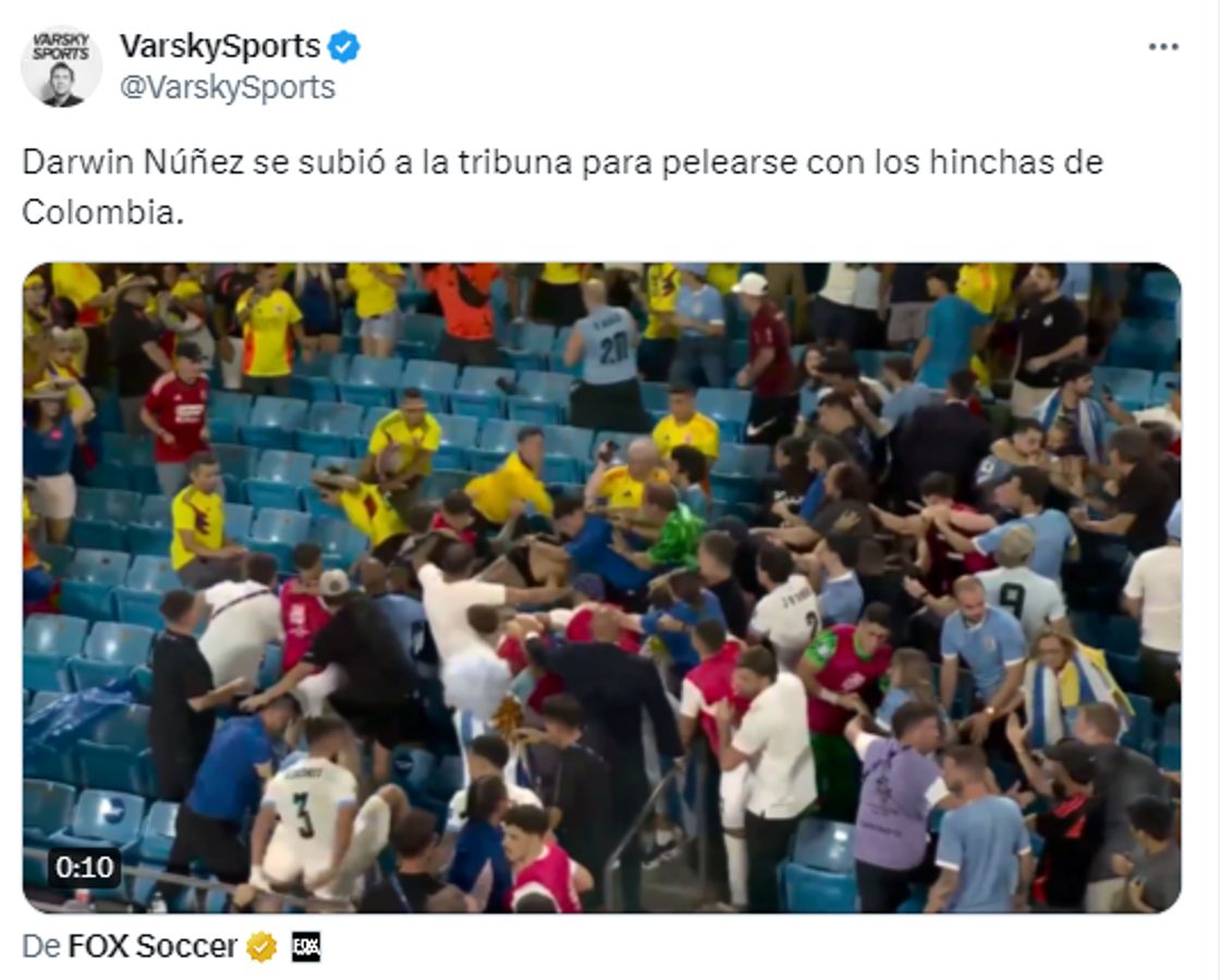 Darwin Núñez se peleó con la afición de Colombia y así reacciona la prensa: “Lo que hizo fue defender a su familia”