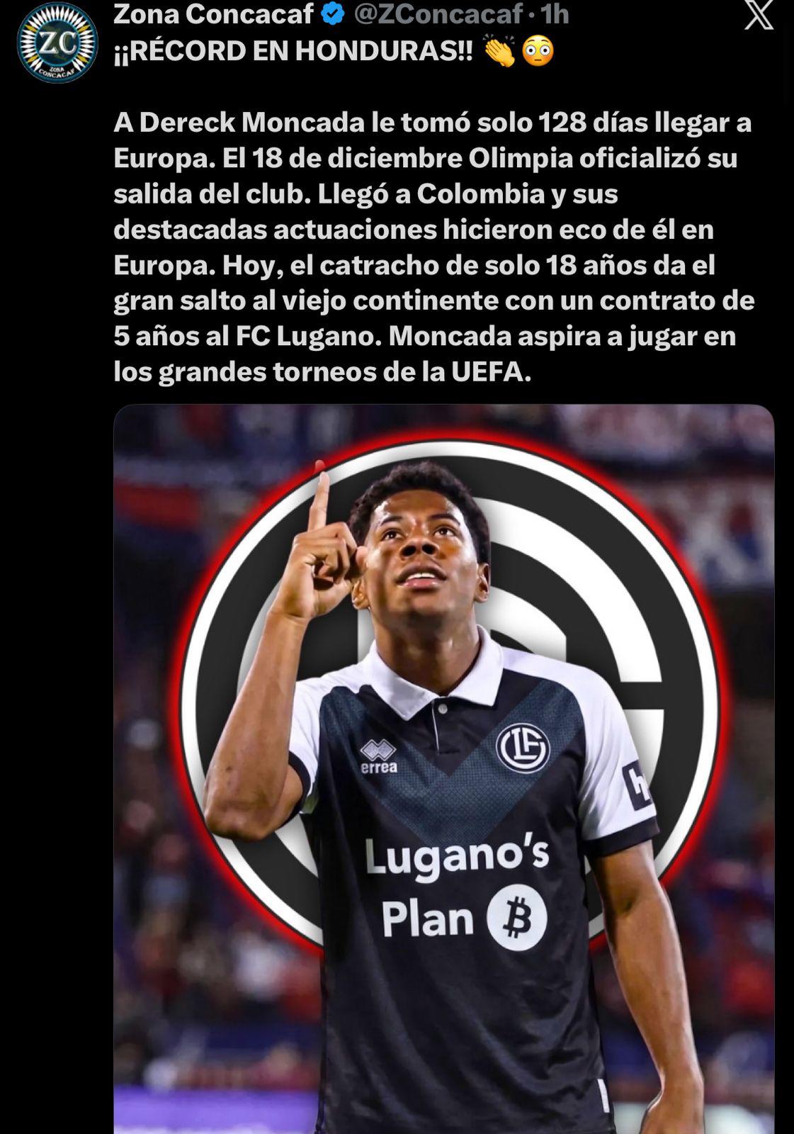 AS alucina su fichaje a Europa: así reacciona la prensa por el traspaso de Dereck Moncada a Lugano