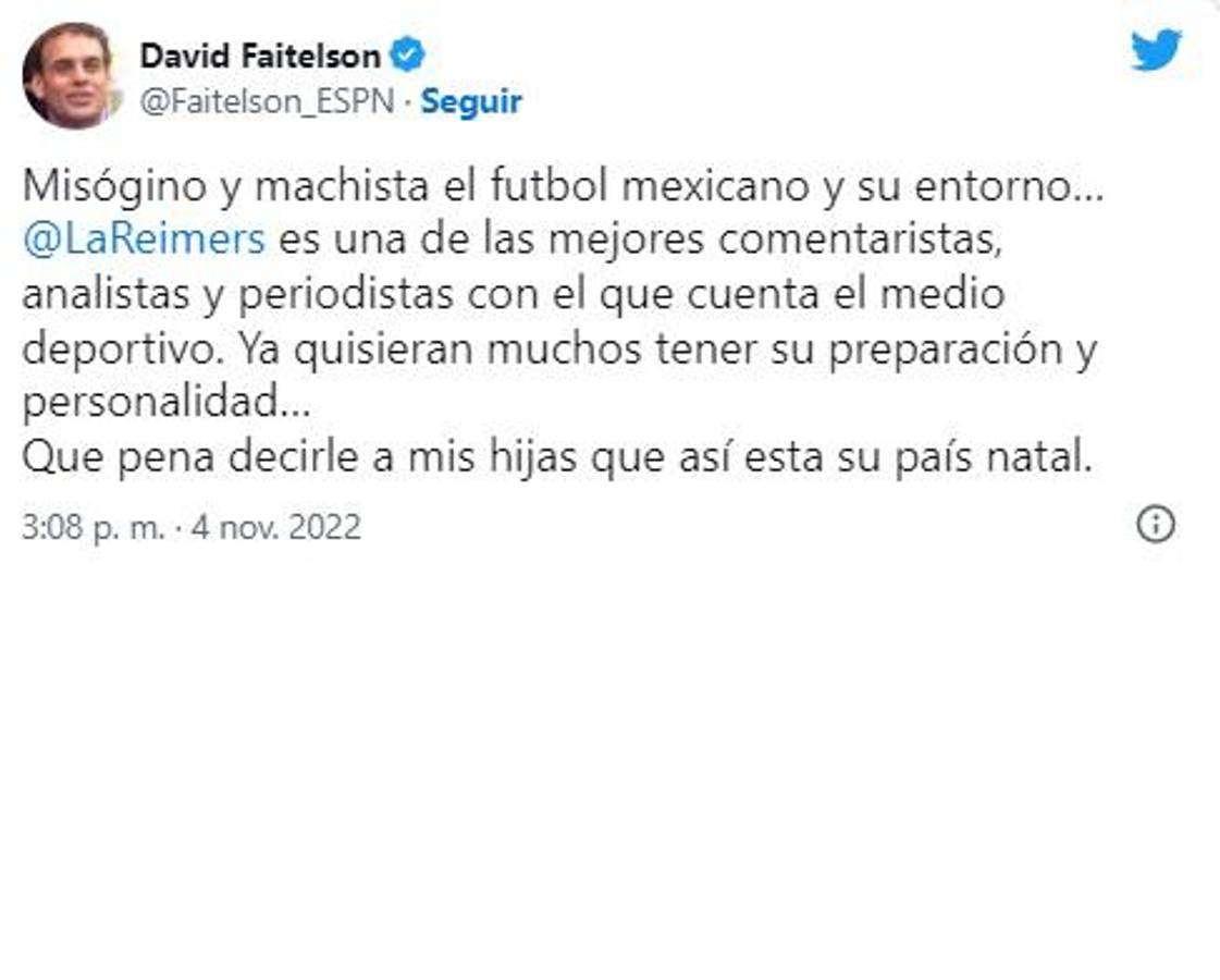 Arremete contra Faitelson en el caso Reimers y le recuerda a Cuauhtémoc Blanco: “Sigues vigente porque te acomodó un verg***”