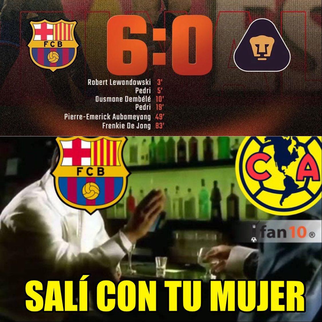 ¡Para morir de risa! Los memes despedazan a los Pumas de Dani Alves tras caer goleados por el Barcelona en el Camp Nou